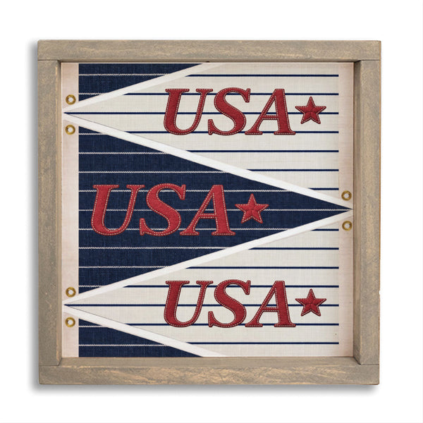 USA Navy Striped Star Banner Wall Art