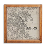 Boston Neutral City Map 12" x 12" Wall Art