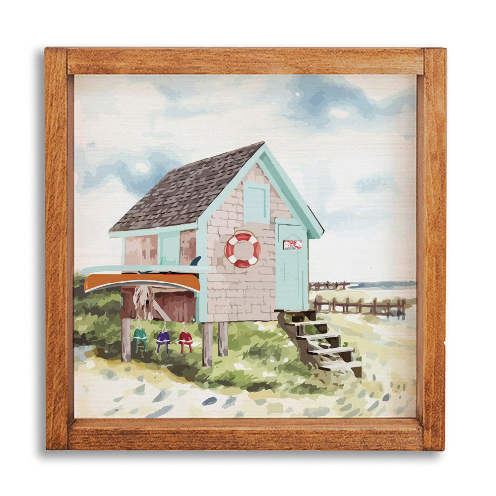 Beach Cottage 12" x 12" Wall Art