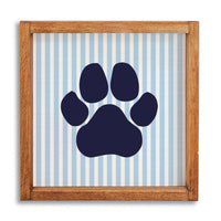 Striped Blue Paw 12" x 12" Wall Art
