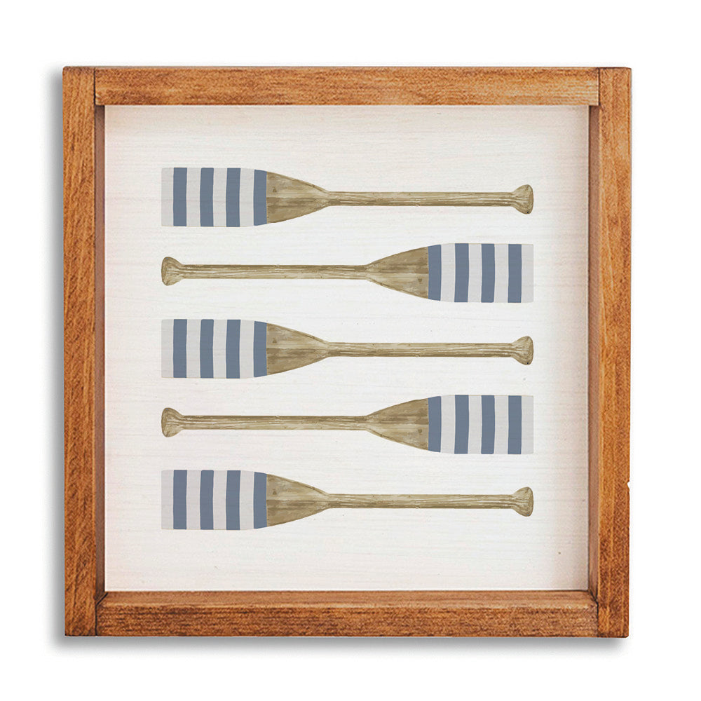 Striped Oars 12" x 12" Wall Art