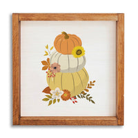 Stacked Muted Pastel Pumpkins 12" x 12" Wall Art