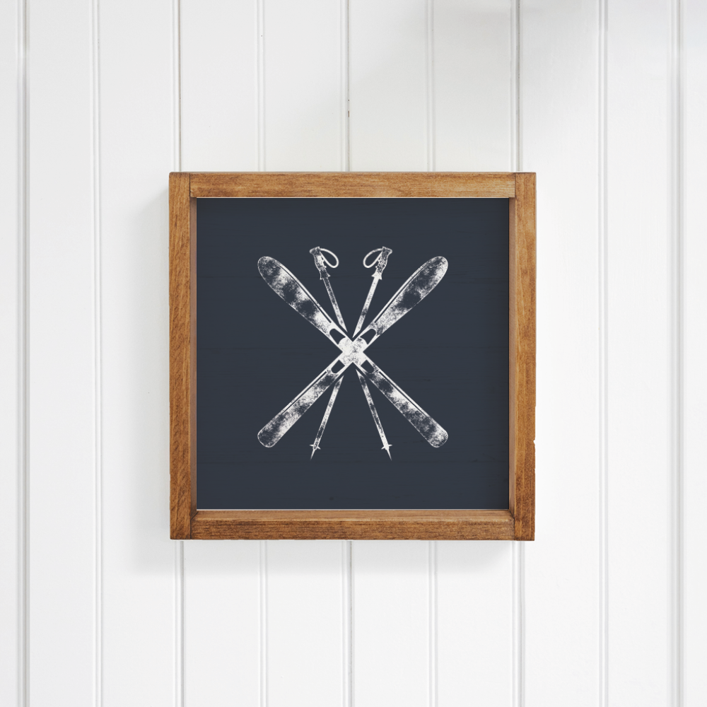 Navy Blue Ski Wall Art