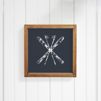 Navy Blue Ski Wall Art