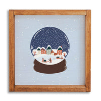 Vintage Snow Globe Village Wall Art