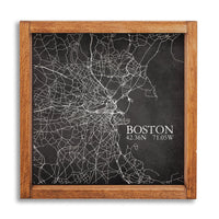 Charcoal Boston City Grid Wall Art