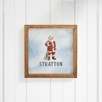 Personalized Vintage Ski Santa Wall Art