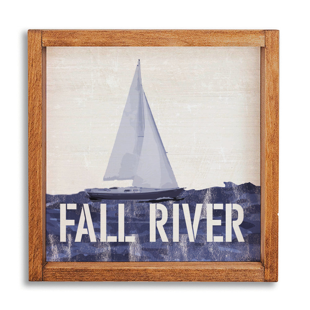 Indigo Sailboat 12" x 12" Personalized Wall Art