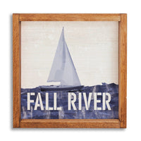 Indigo Sailboat 12" x 12" Personalized Wall Art