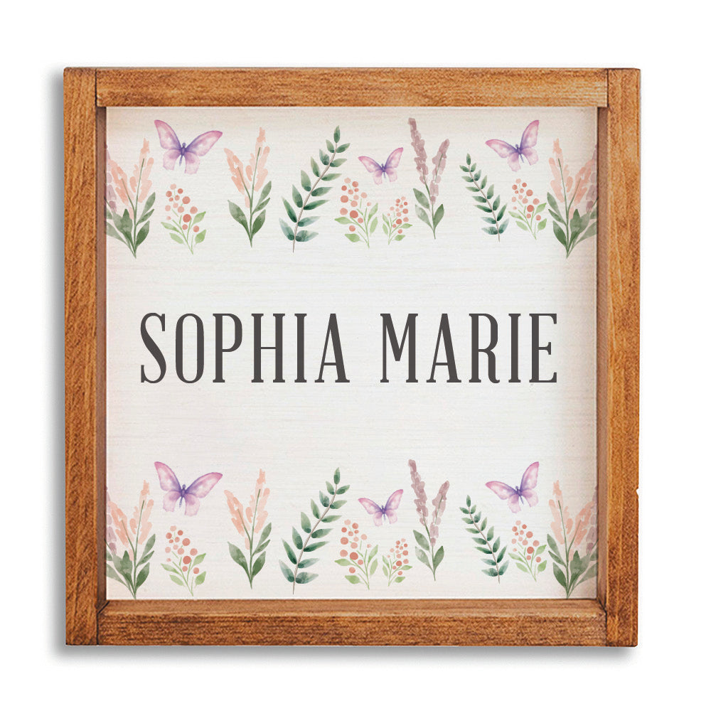 Floral 12" x 12" Personalized Wall Art