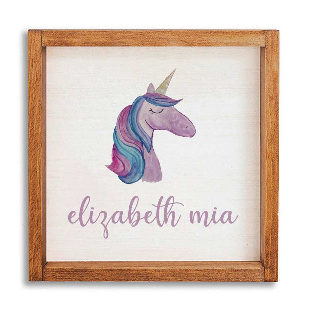 Unicorn 12" x 12" Personalized Wall Art