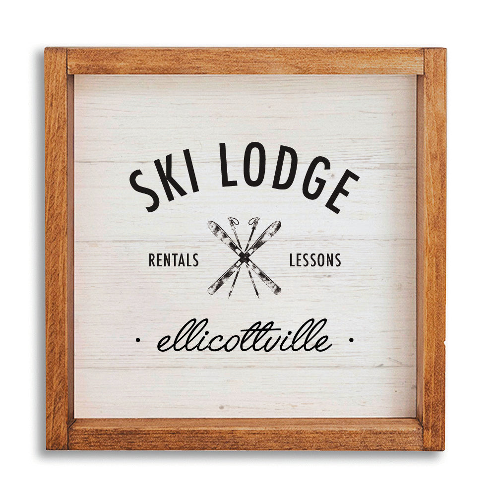 Ski Lodge Rentals Lessons Personalized Wall Art