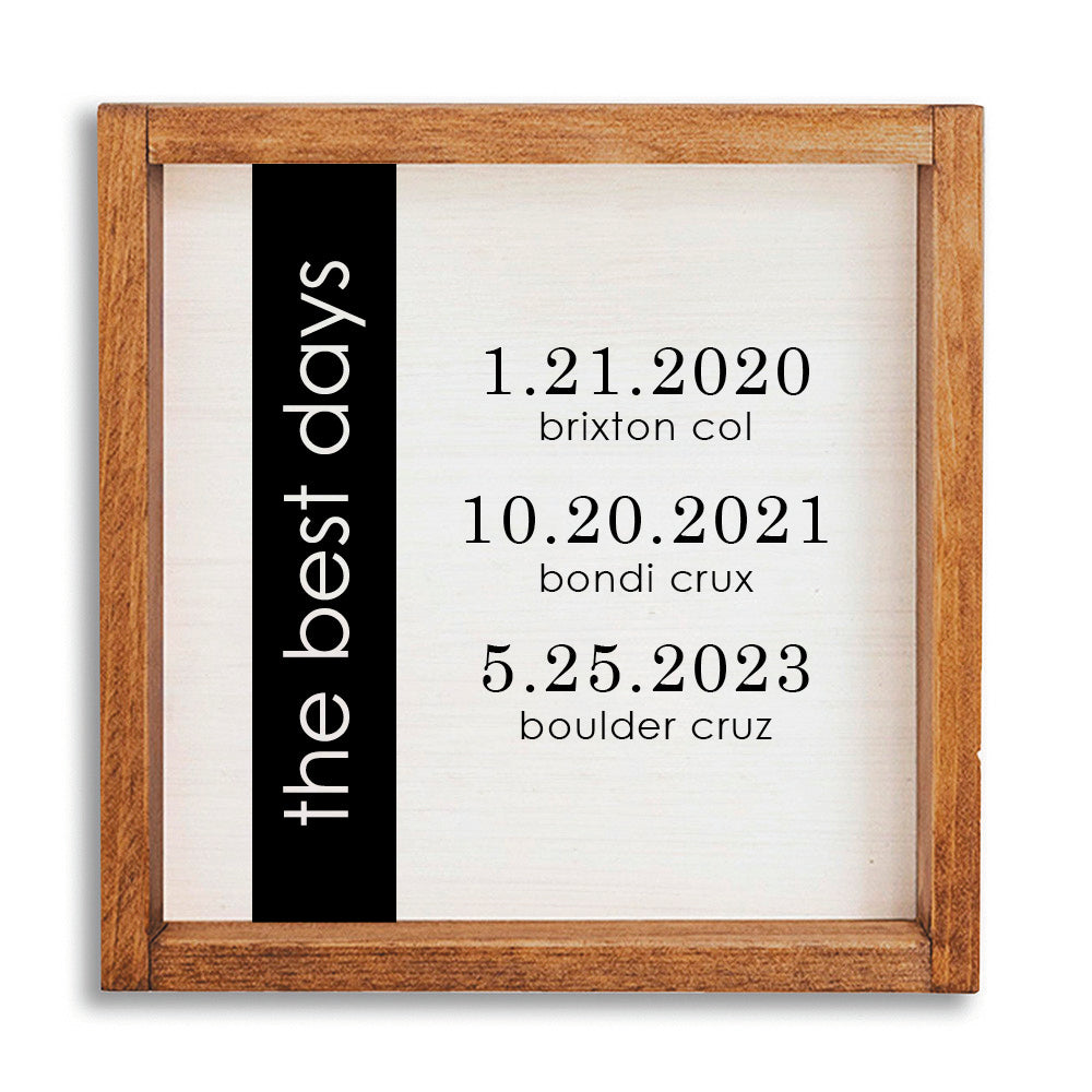 *Olive + Cocoa The Best Days 12x12 Wall Art