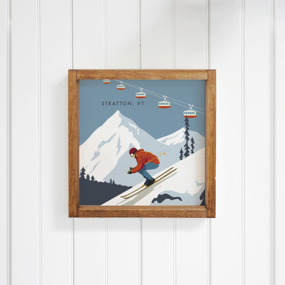 Personalized Bluebird Ski Day Wall Art