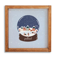 Vintage Snow Globe Village Personalized Wall Art