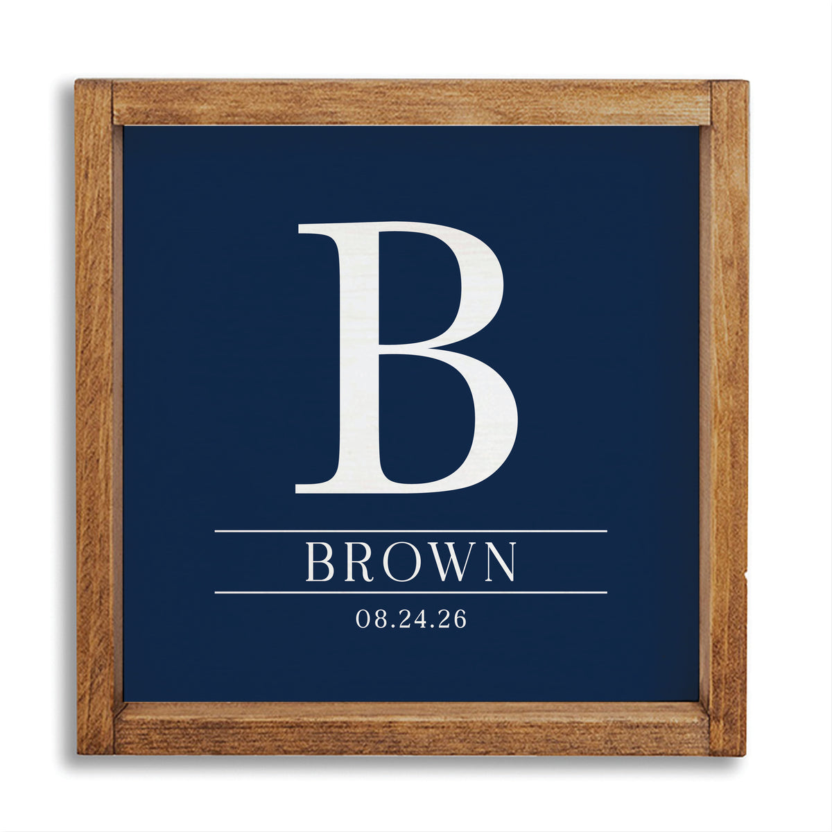 Initial Navy Personalized Wall Art