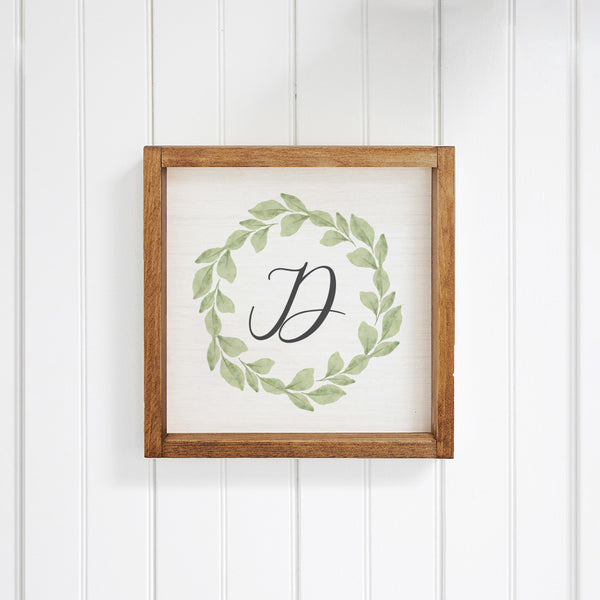 Greenery Initial Personalized Wall Art