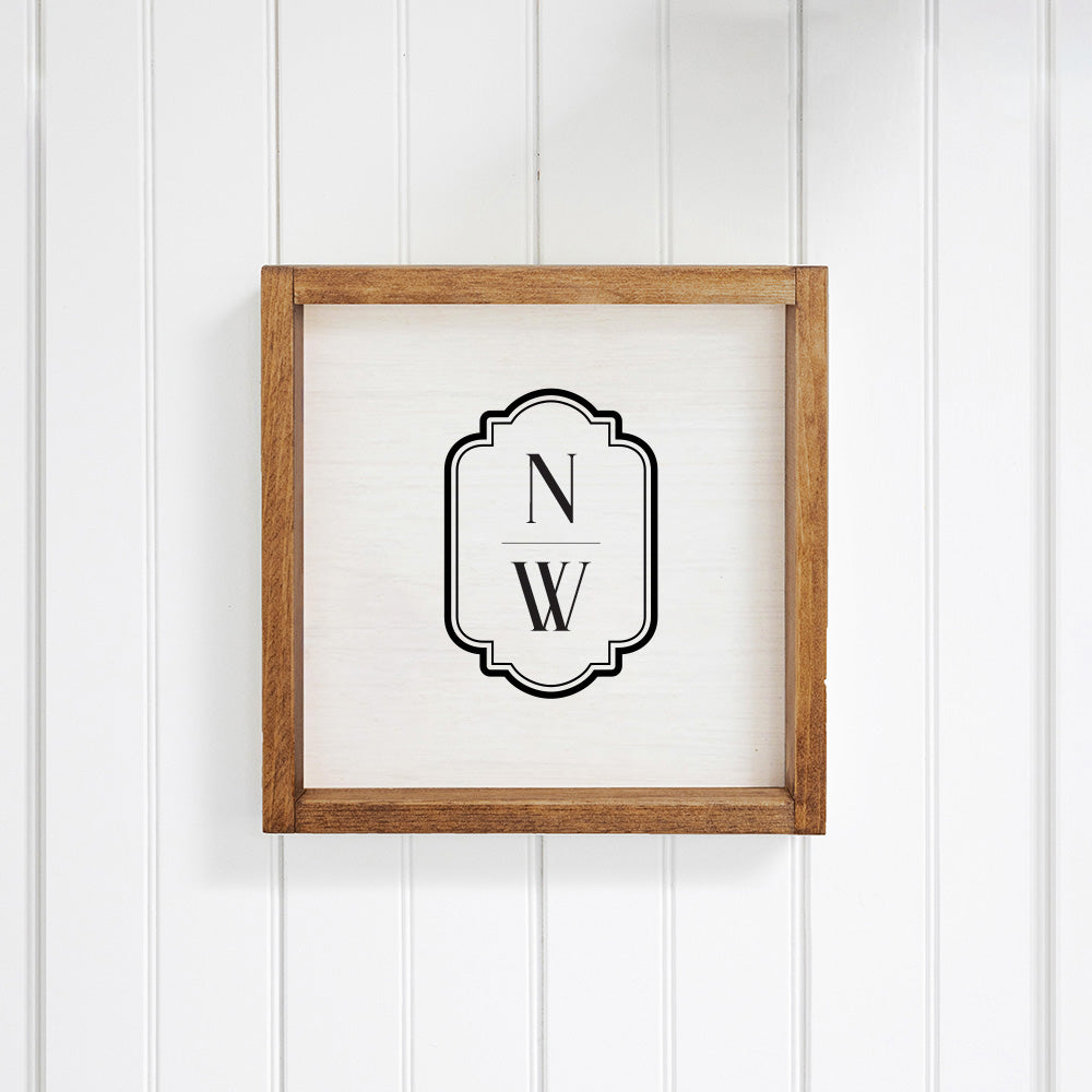 Initials Vertical Personalized Wall Art