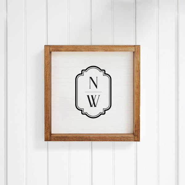 Initials Vertical Personalized Wall Art