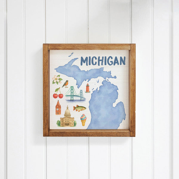 Michigan State Icons Wall Art