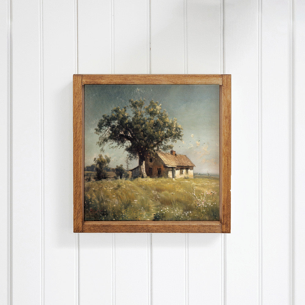 House Landscape Who Enter Here 12" x 12"