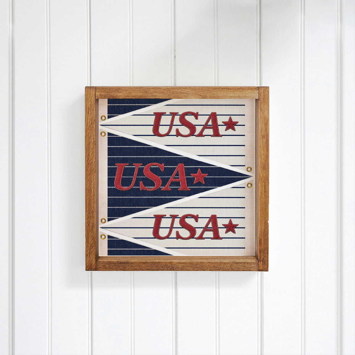 USA Navy Striped Star Banner Wall Art