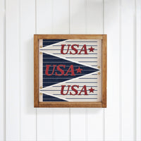 USA Navy Striped Star Banner Wall Art
