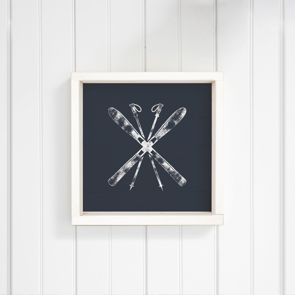 Navy Blue Ski Wall Art