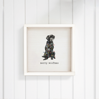 Merry Woofmas Black Lab Wall Art