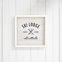 Personalized Ski Lodge Rentals Lessons Wall Art