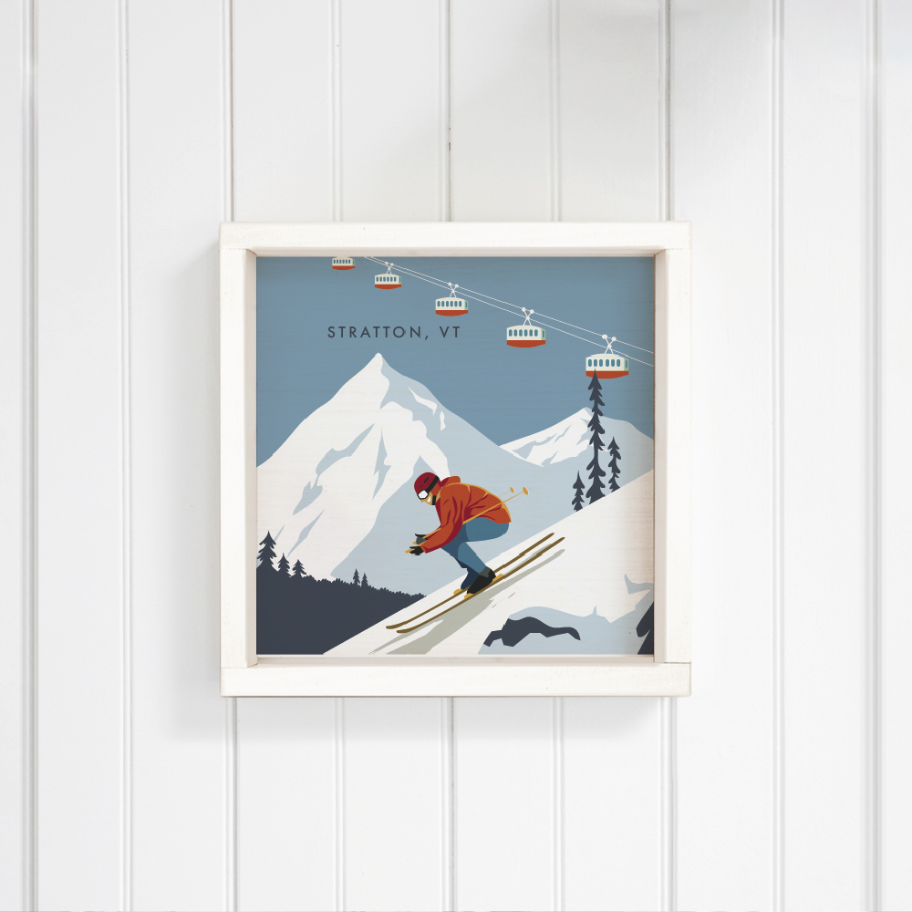 Personalized Bluebird Ski Day Wall Art