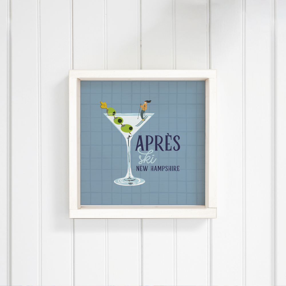 Personalized Apres Ski Martini Wall Art