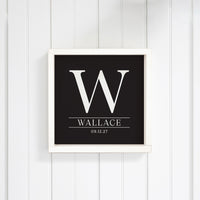 Initial Black Personalized Wall Art