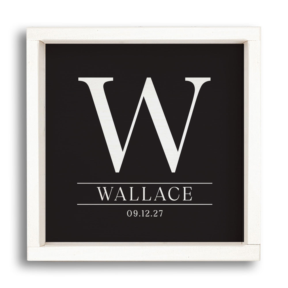 Initial Black Personalized Wall Art