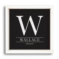 Initial Black Personalized Wall Art