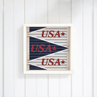 USA Navy Striped Star Banner Wall Art