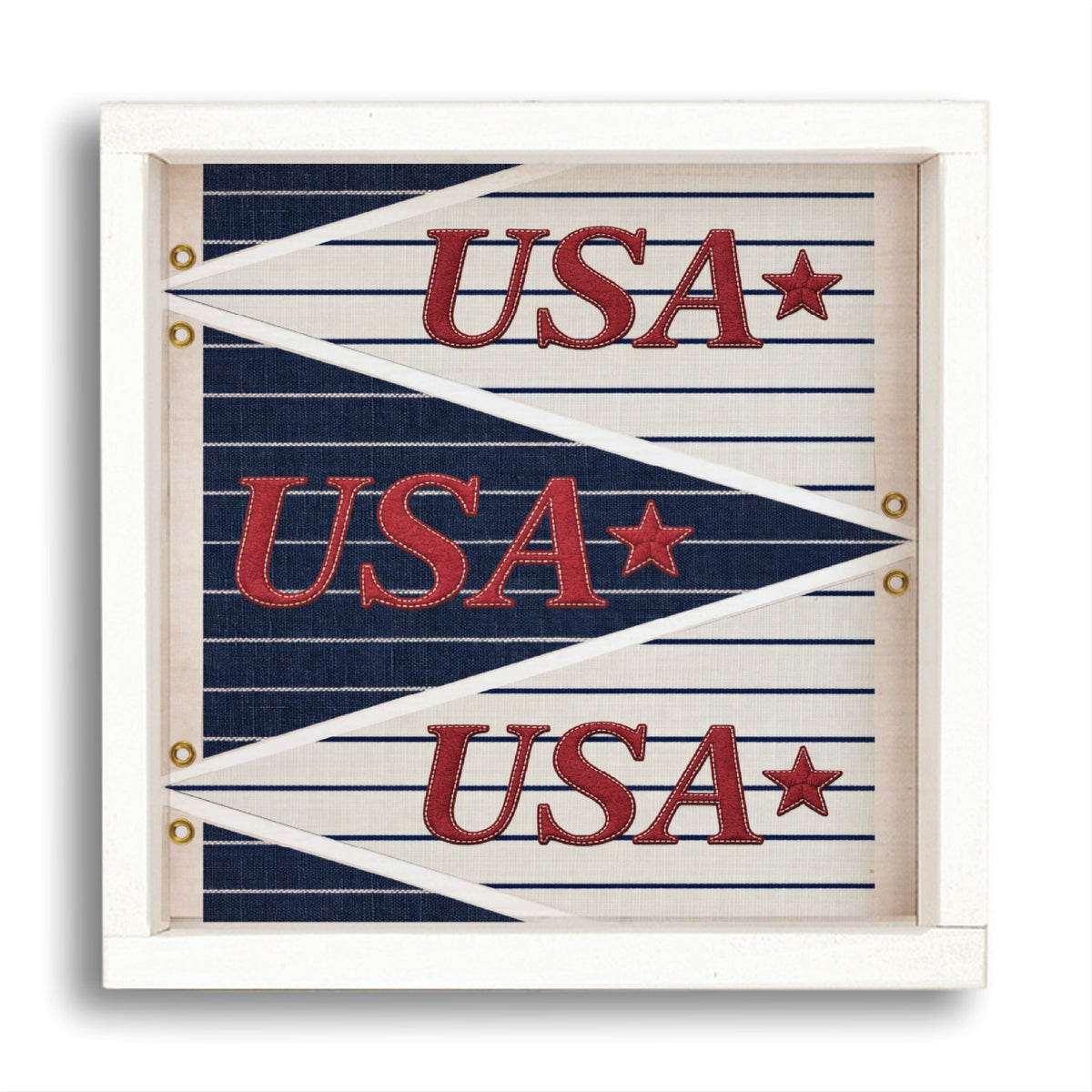 USA Navy Striped Star Banner Wall Art