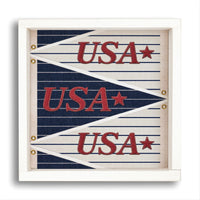 USA Navy Striped Star Banner Wall Art