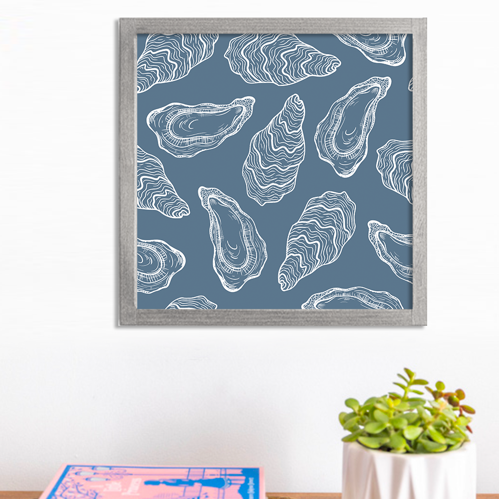 Repeating Oysters 12" x 12" Framed Wall Art