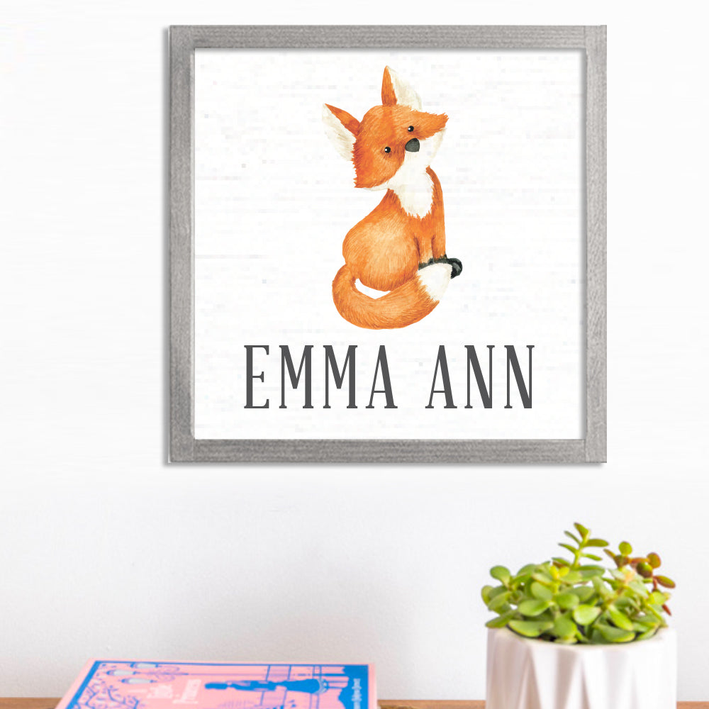 Personalized Fox 12” x 12” Wall Art