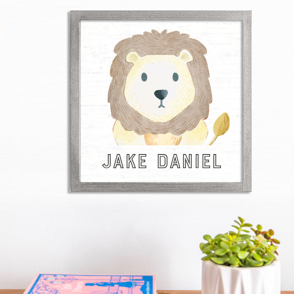 Personalized Lion 12” x 12” Wall Art