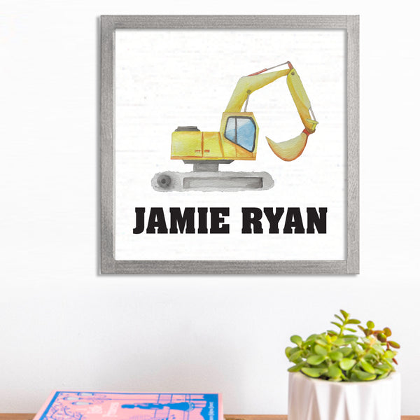 Personalized Digger 12” x 12” Wall Art