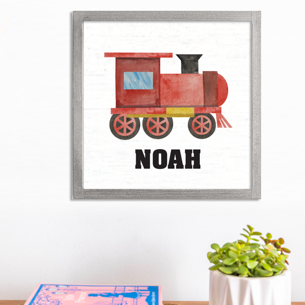 Personalized Train 12” x 12” Wall Art