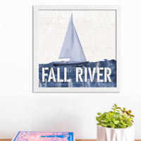 Personalized Indigo Sailboat 12" x 12" Wall Art