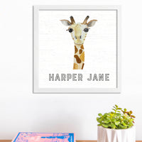 Personalized Giraffe 12” x 12” Wall Art