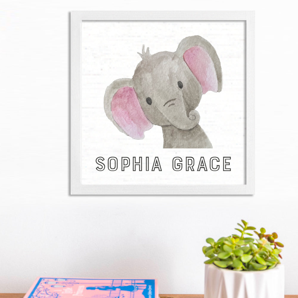 Personalized Elephant 12” x 12” Wall Art