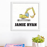 Personalized Digger 12” x 12” Wall Art