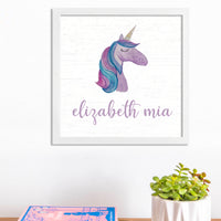 Personalized Unicorn 12” x 12” Wall Art