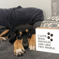 I Love Dogs Personalized Square Block Sign