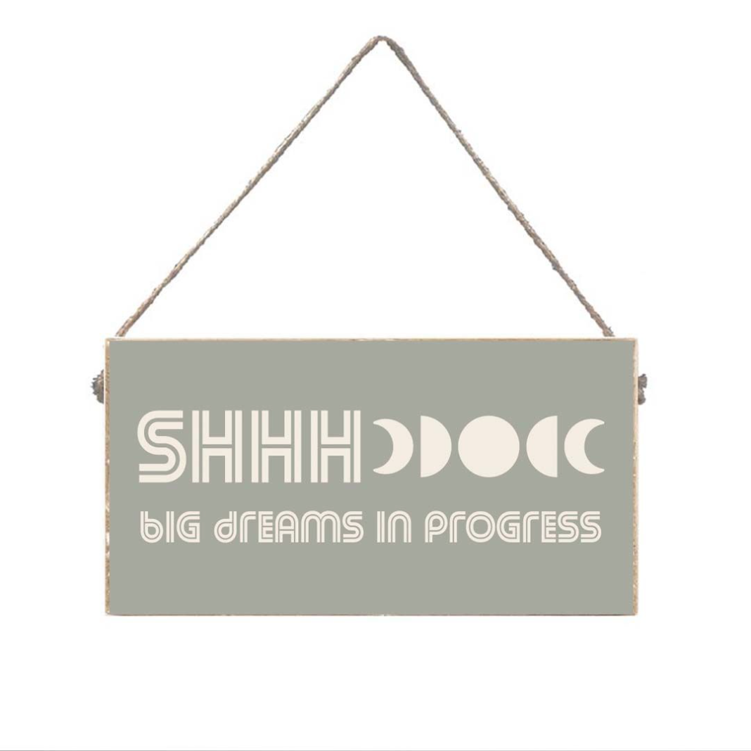 Big Dreams in Progress Twine Hanging Sign